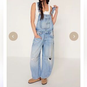 Free People We The Free Good Luck Barrel Overalls NWT Medium